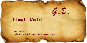 Gimpl Dávid névjegykártya